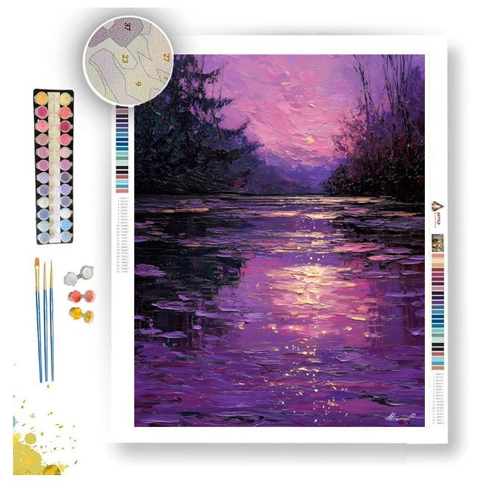 CALM RIVER DUSK - Paint by Numbers Full Kit