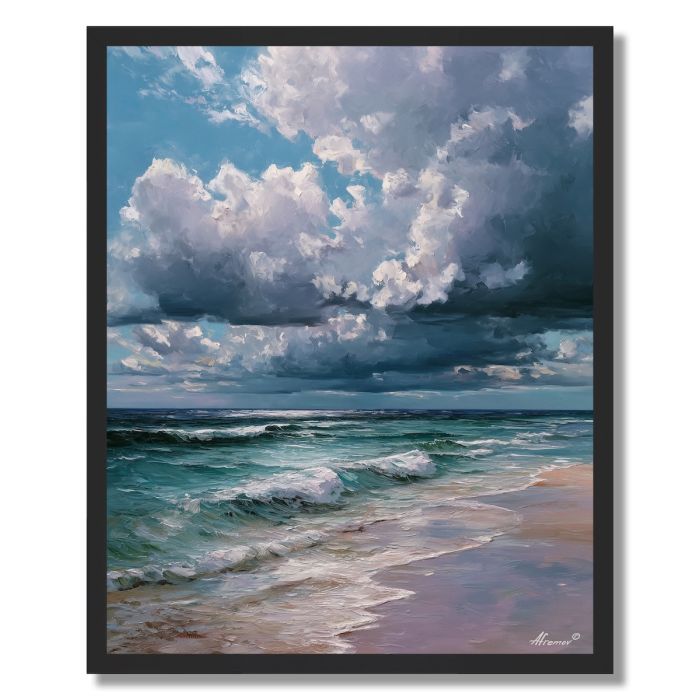 CLOUDS OVER THE SHORE - FRAMED