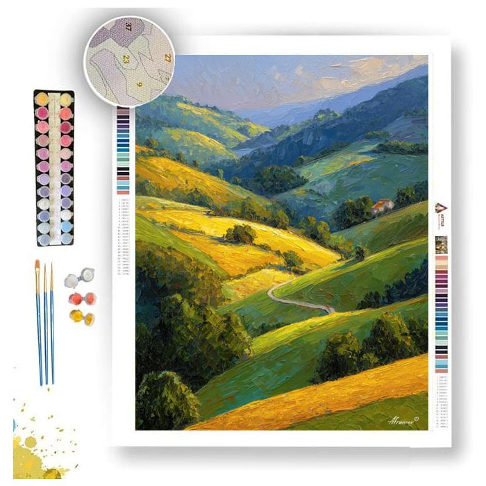 MORNING IN THE HILLS - Paint by Numbers Full Kit