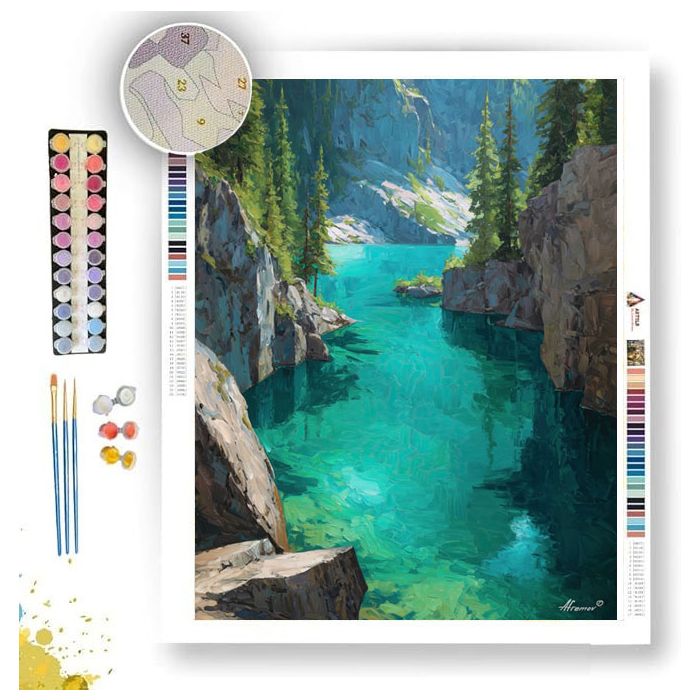 EMERALD LAKE SHADOW - Paint by Numbers Full Kit