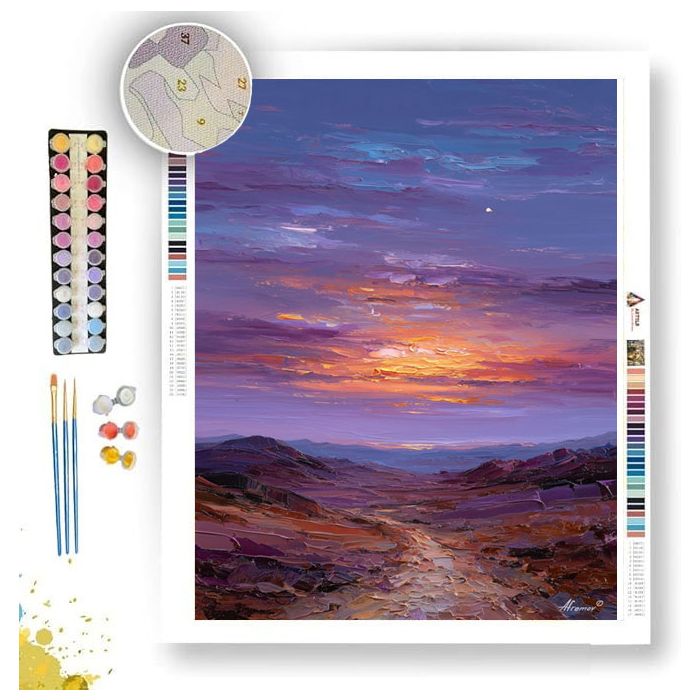 SUNSET OVER THE MOORS - Paint by Numbers Full Kit