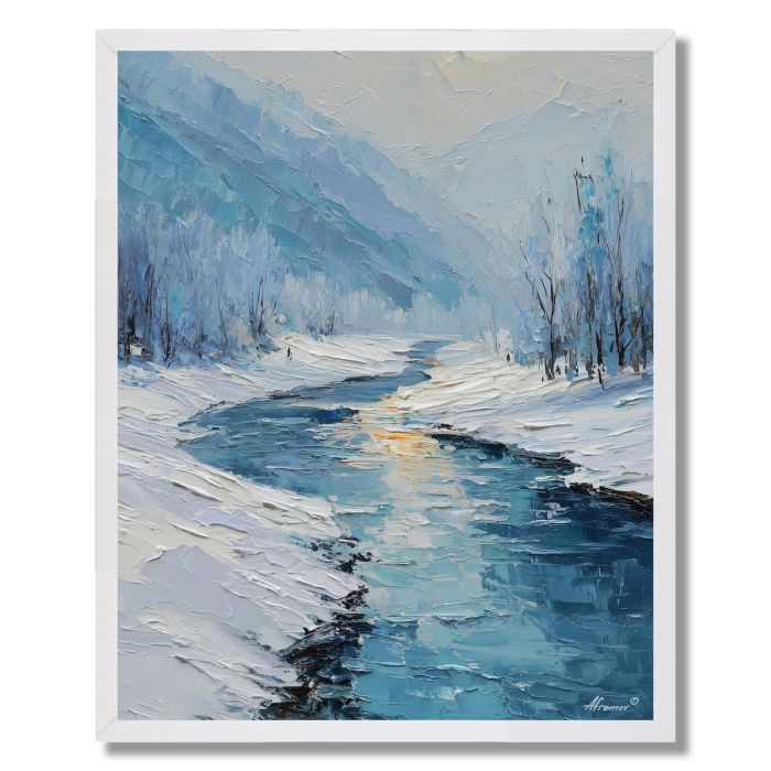 FROSTED RIVER MORNING - FRAMED