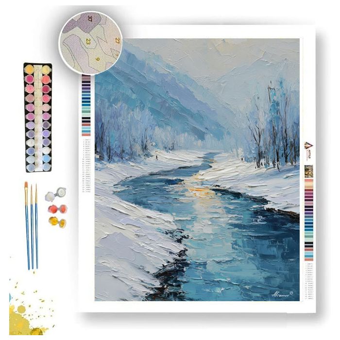 FROSTED RIVER MORNING - Paint by Numbers Full Kit