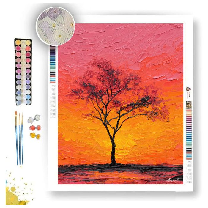LONE TREE DAWN - Paint by Numbers Full Kit