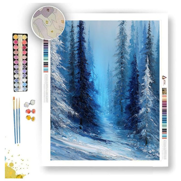 WINTER FOREST BLUE - Paint by Numbers Full Kit