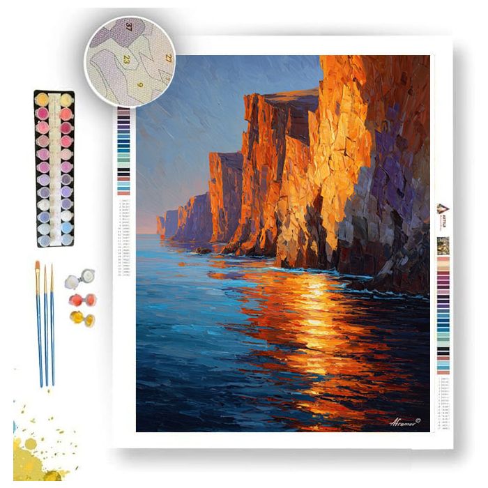 GOLDEN CLIFF EDGE - Paint by Numbers Full Kit
