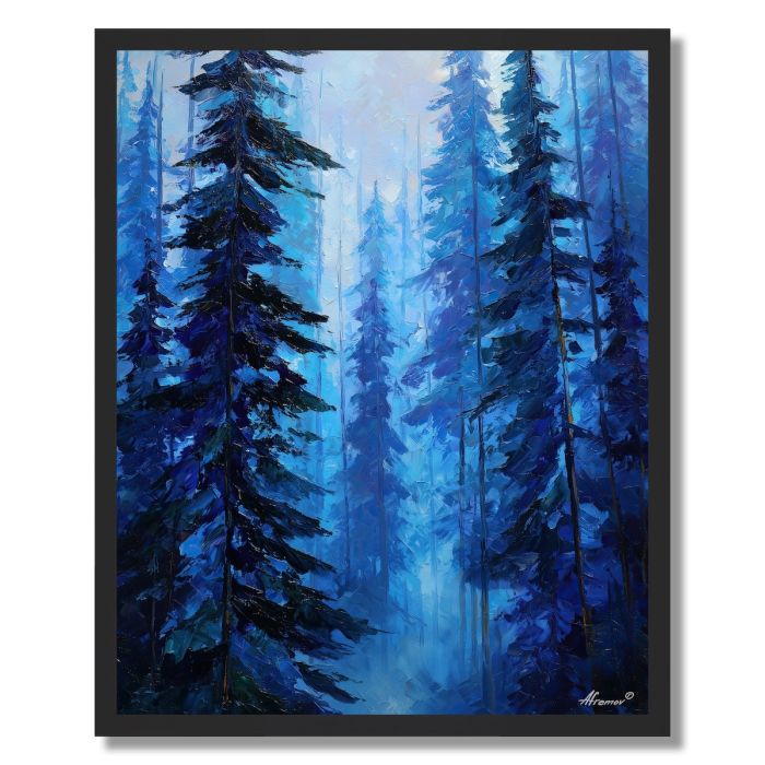 BLUE MIST PINES - FRAMED