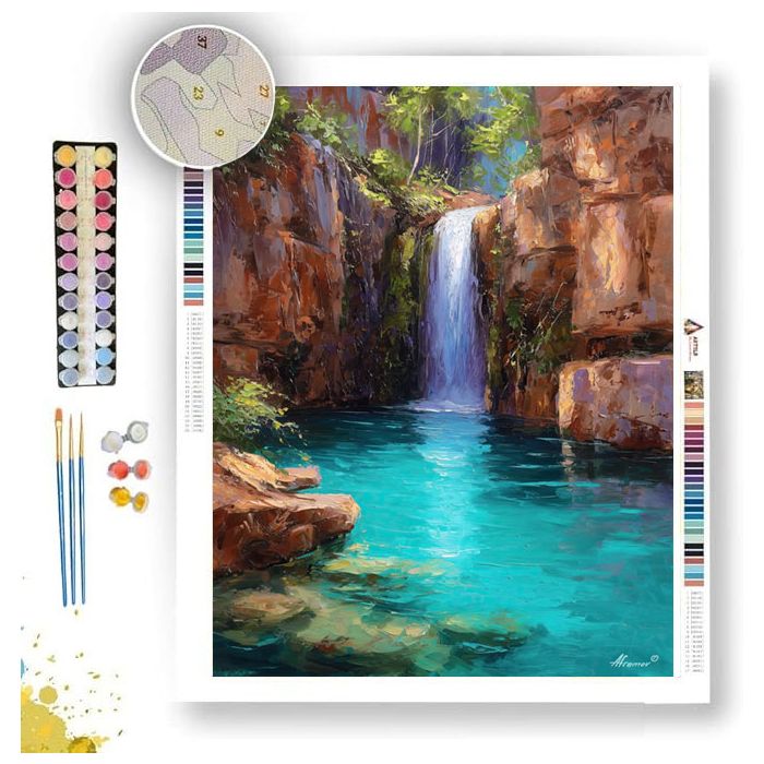 HIDDEN WATERFALL GLOW - Paint by Numbers Full Kit