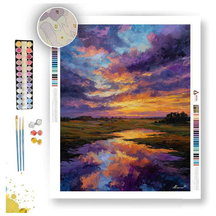 SUNSET RAIN MIRROR - Paint by Numbers Full Kit