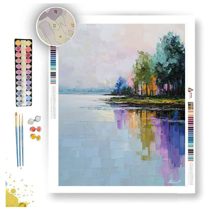 SOFT MORNING LAKE - Paint by Numbers Full Kit