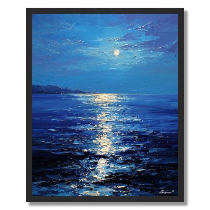 INDIGO NIGHT LAKE - FRAMED