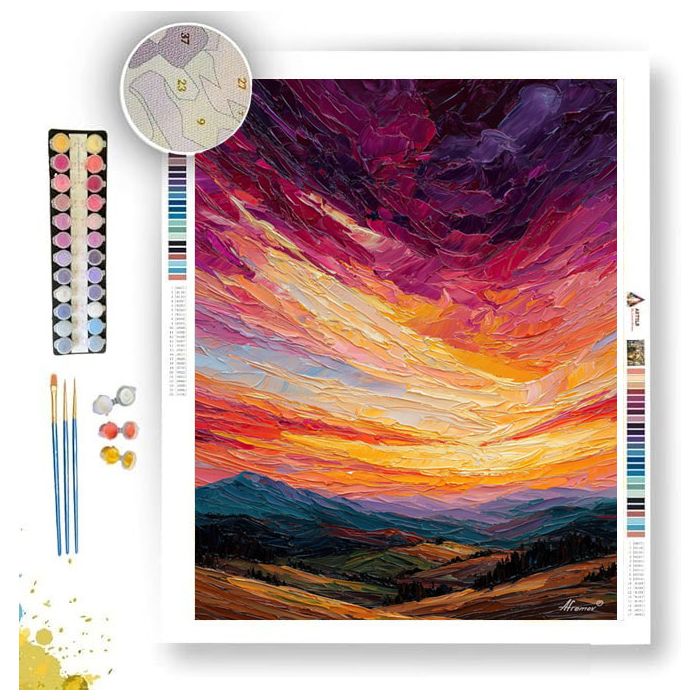 SUNDOWN OVER THE RIDGE - Paint by Numbers Full Kit