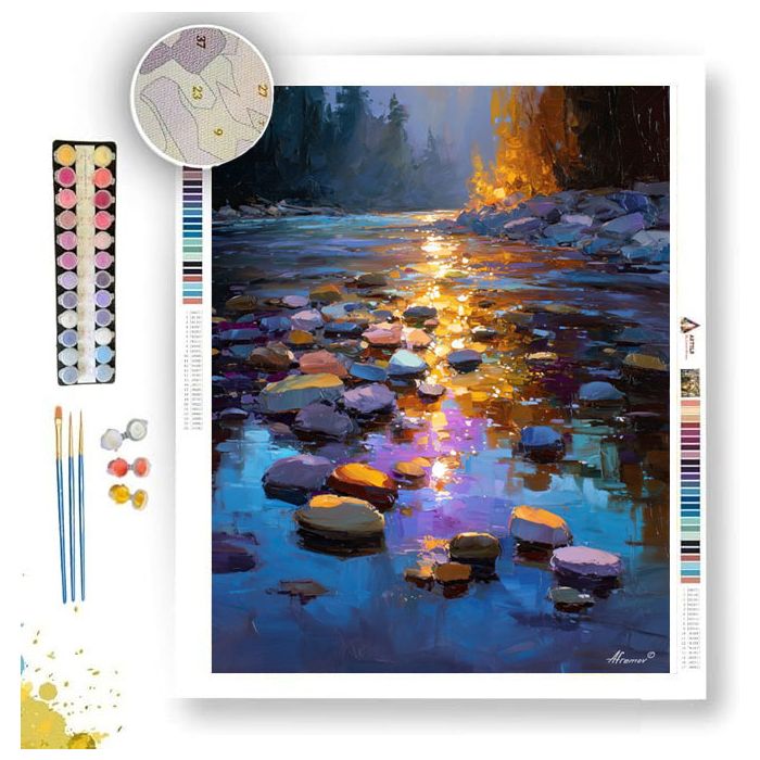 GOLD RIVER CROSSING - Paint by Numbers Full Kit