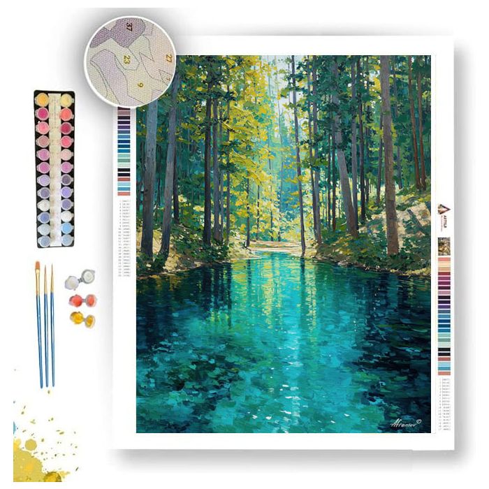 FOREST CLEARWATER POOL - Paint by Numbers Full Kit