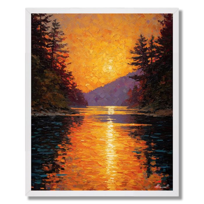 GOLDEN GLASS LAKE - FRAMED