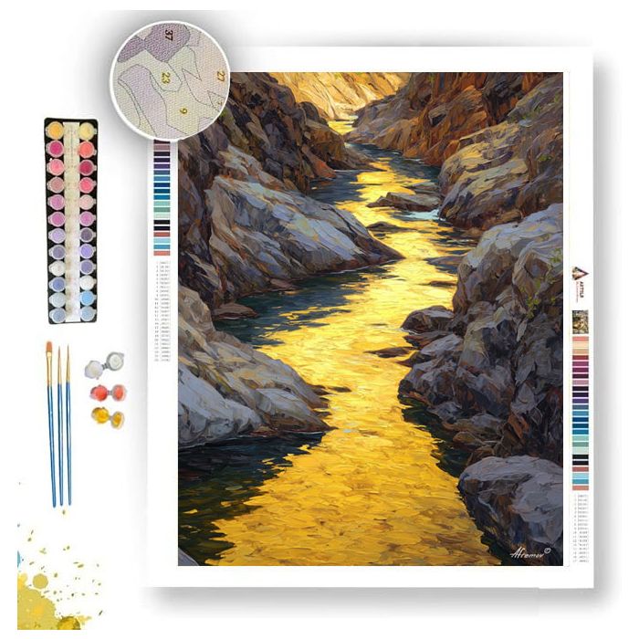 GOLDEN STREAM PASS - Paint by Numbers Full Kit
