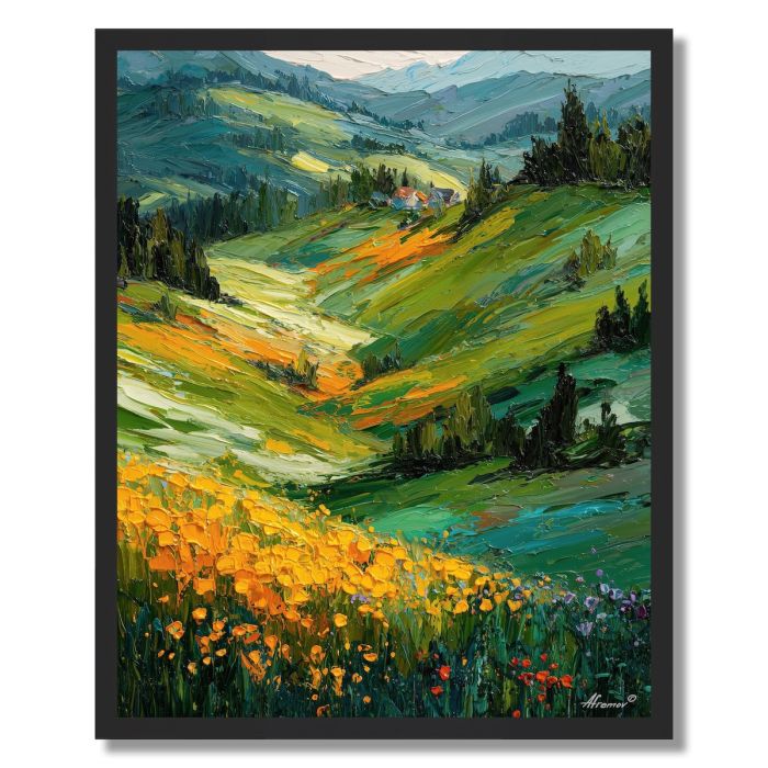 AMBER RAINBOW HILL - FRAMED