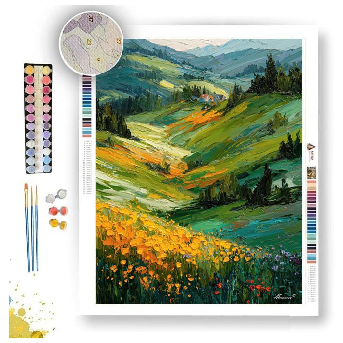 AMBER RAINBOW HILL - Paint by Numbers Full Kit