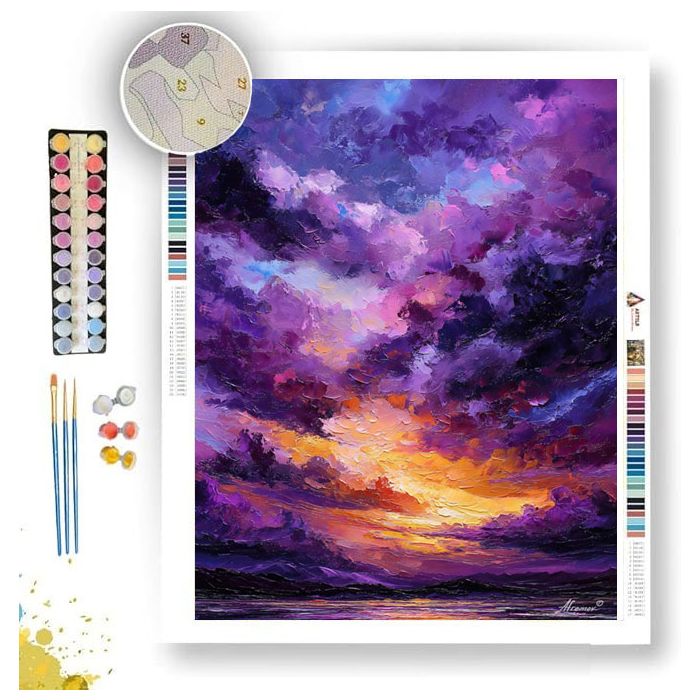 PURPLE SKY CLEARING - Paint by Numbers Full Kit