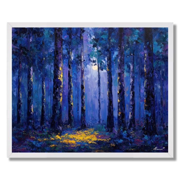 MIDNIGHT INDIGO FOREST - FRAMED