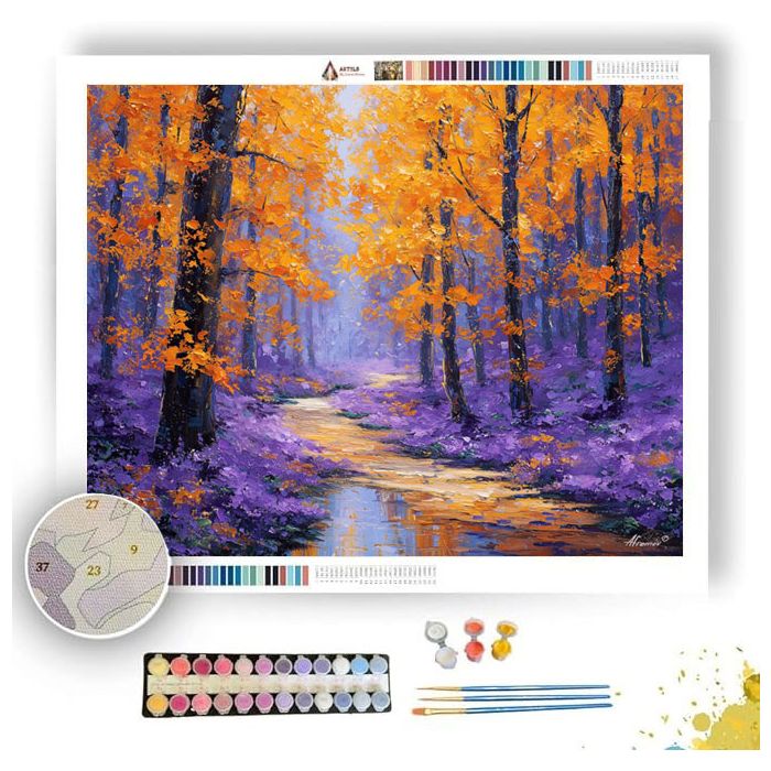 ORANGE BLOOM WOODS - Paint by Numbers Full Kit