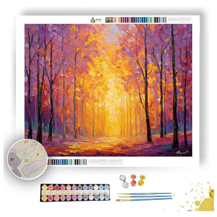GOLD-SKY WOODLAND - Paint by Numbers Full Kit