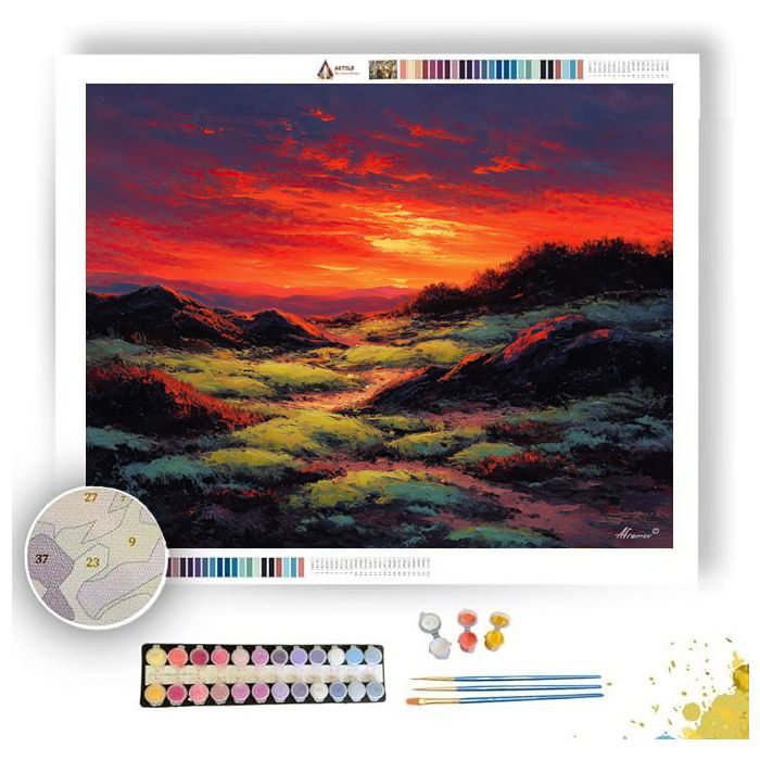 SUNSET ON MOSS VALLEY - Paint by Numbers Full Kit
