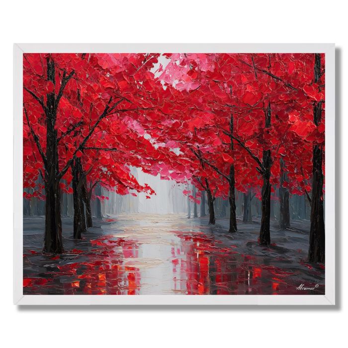 CRIMSON RAIN GROVE - FRAMED