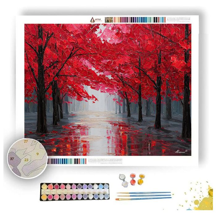 CRIMSON RAIN GROVE - Paint by Numbers Full Kit