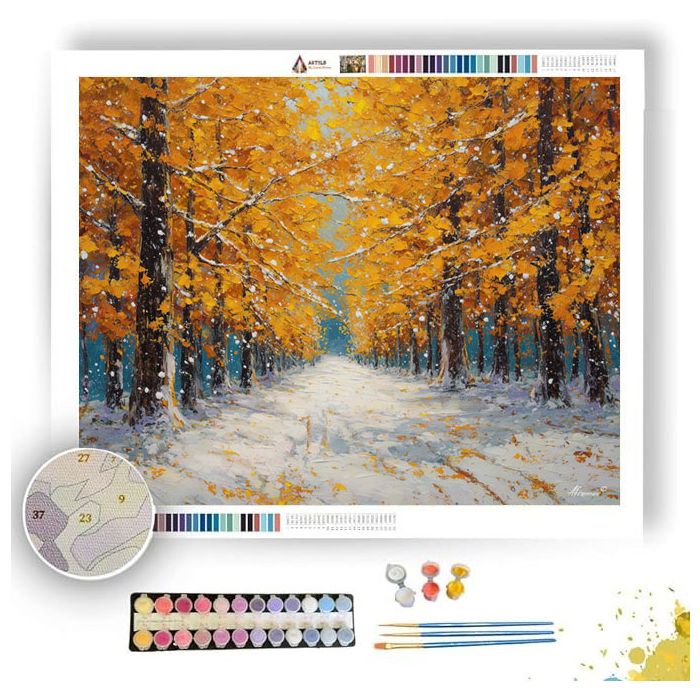 FOREST AT FIRST SNOW - Paint by Numbers Full Kit