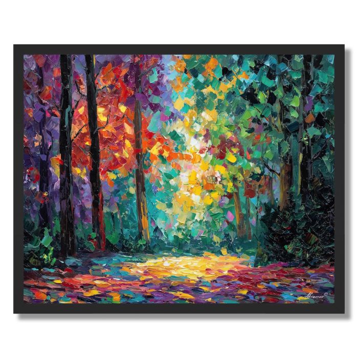 RAINBOW LEAF GLADE - FRAMED