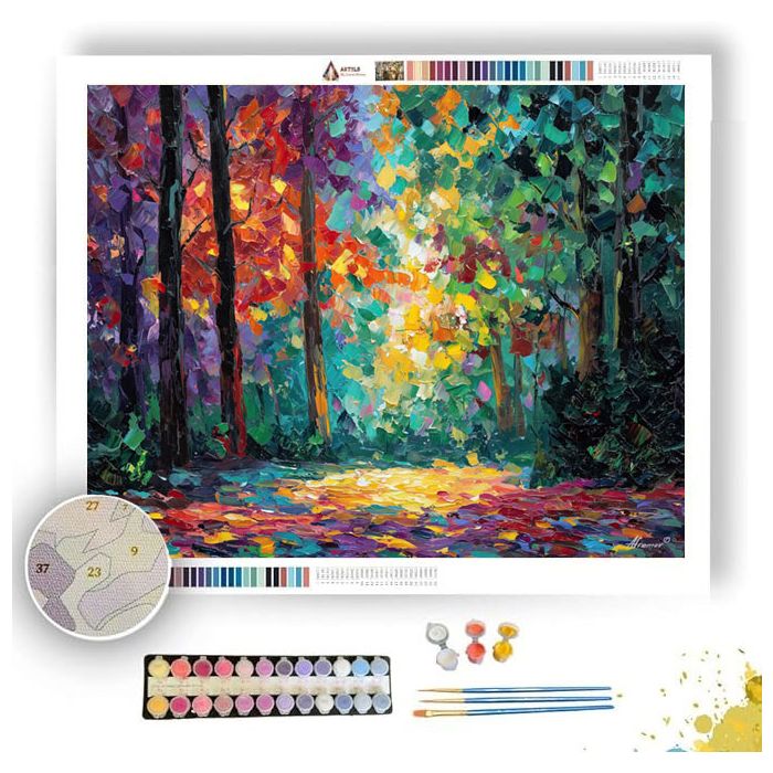 RAINBOW LEAF GLADE - Paint by Numbers Full Kit