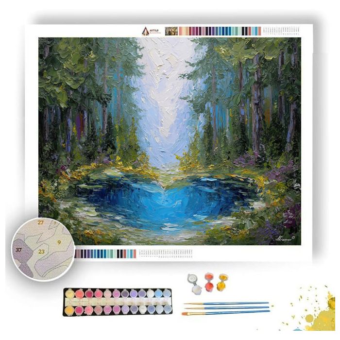 THE BLUE FOREST HEART - Paint by Numbers Full Kit