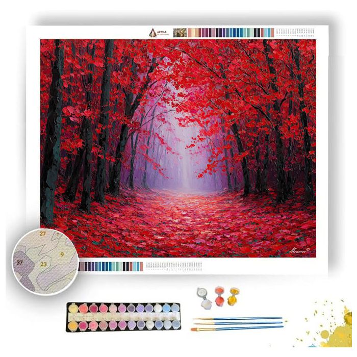 SCARLET LEAF ROAD - Paint by Numbers Full Kit