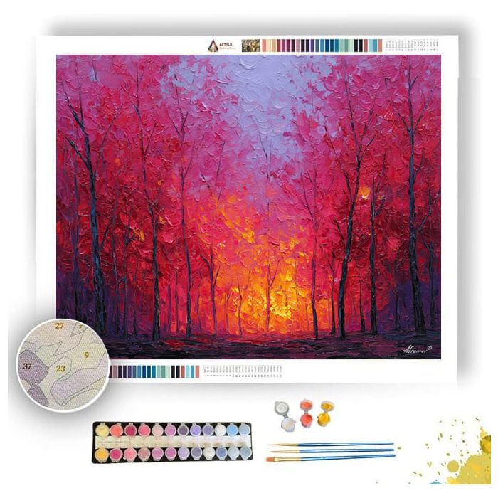 FOREST DAWN EMBERS - Paint by Numbers Full Kit