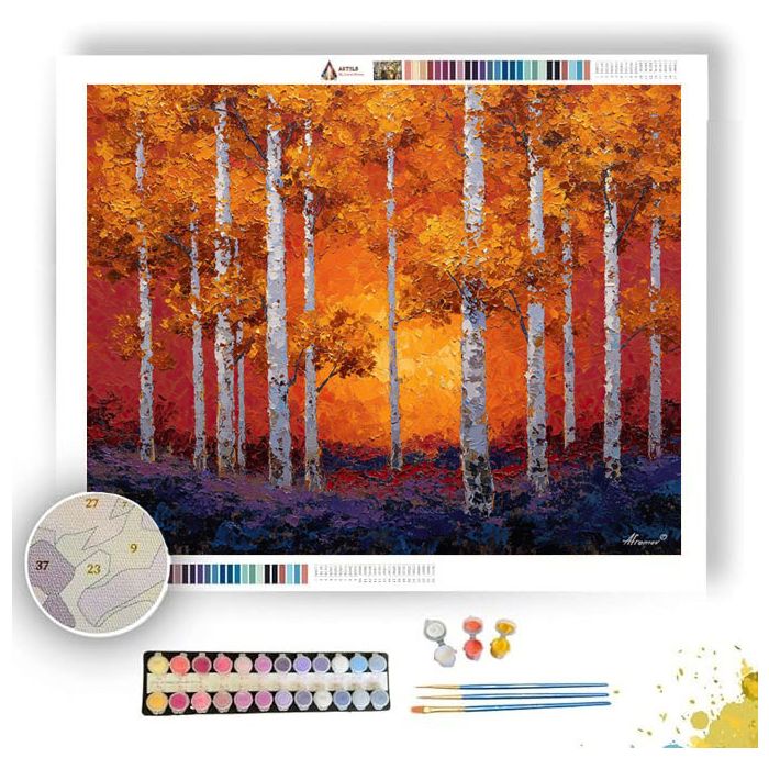 FOREST AT GOLDEN PEAK - Paint by Numbers Full Kit