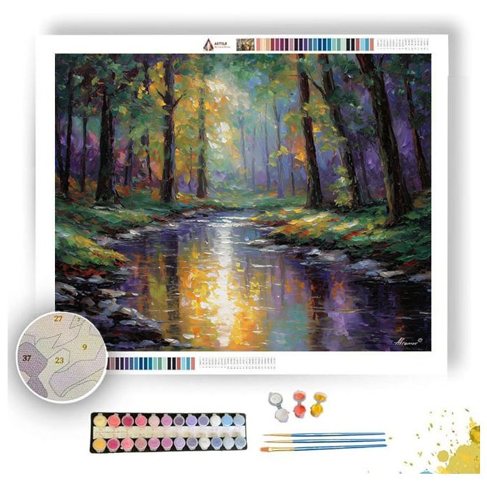 RIVER OF LIGHT WOODS - Paint by Numbers Full Kit