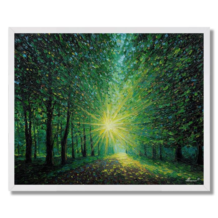 SUNBURST THROUGH THE TREES - FRAMED