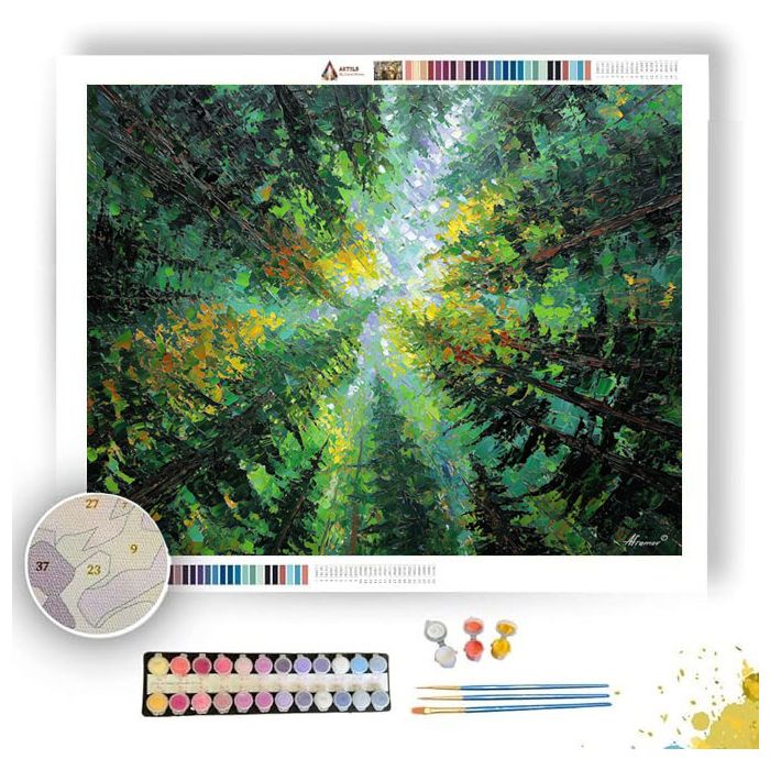 FOREST OF EMERALD FIRE - Paint by Numbers Full Kit