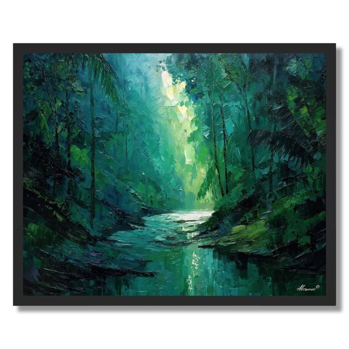 RAINFOREST EMERALD LIGHT - FRAMED