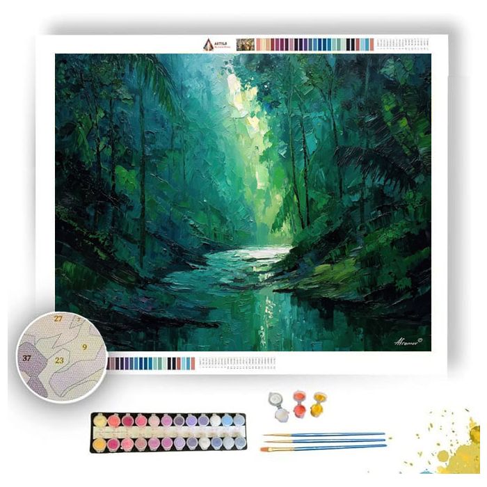 RAINFOREST EMERALD LIGHT - Paint by Numbers Full Kit