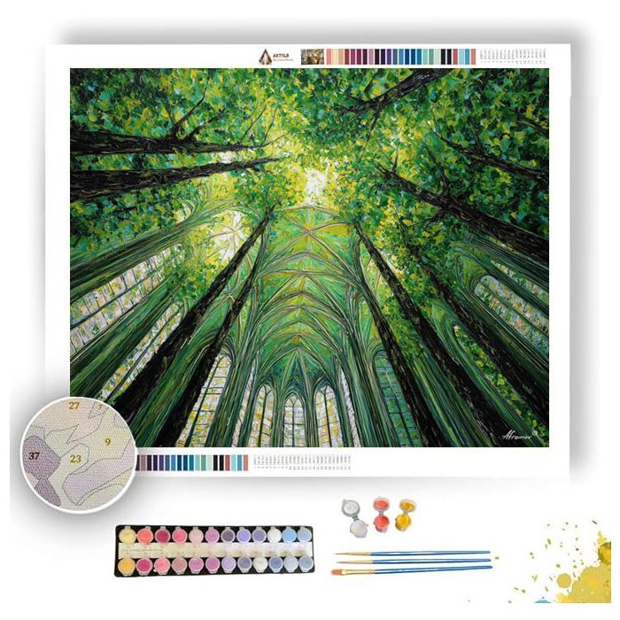 DEEP GREEN CATHEDRAL - Paint by Numbers Full Kit