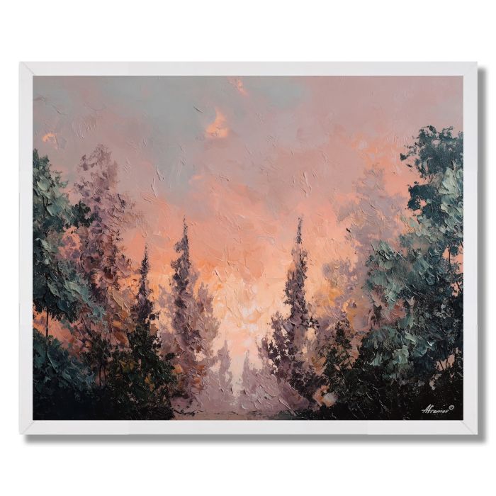 FOREST AT PEACH DAWN - FRAMED