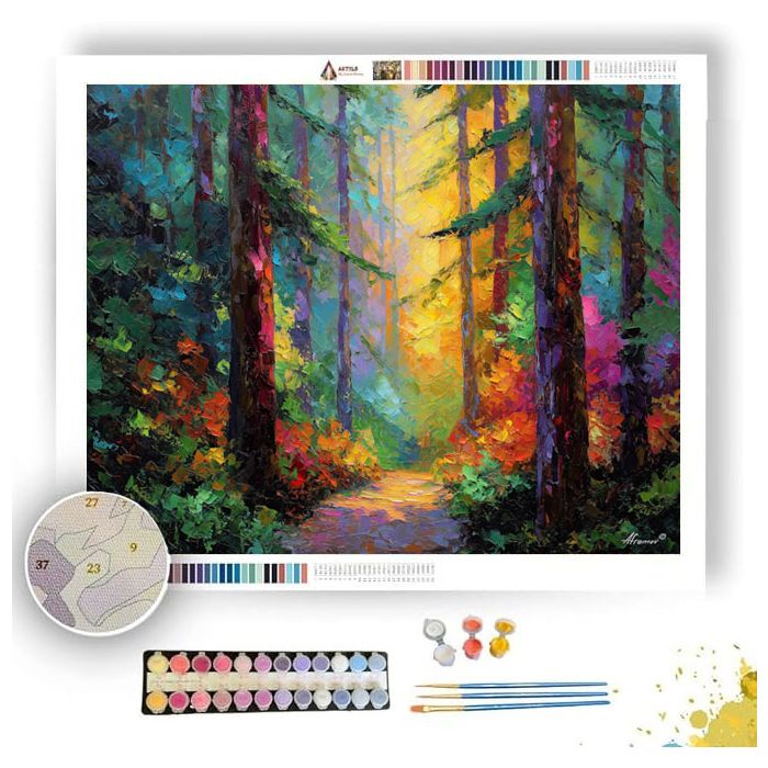 EVERGREEN GLOW TRAIL - Paint by Numbers Full Kit