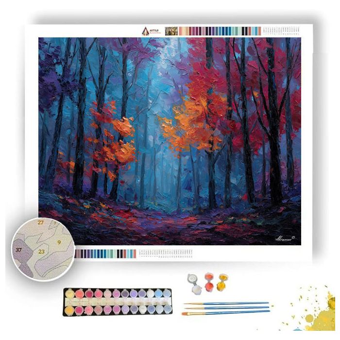 INDIGO AUTUMN FOREST - Paint by Numbers Full Kit