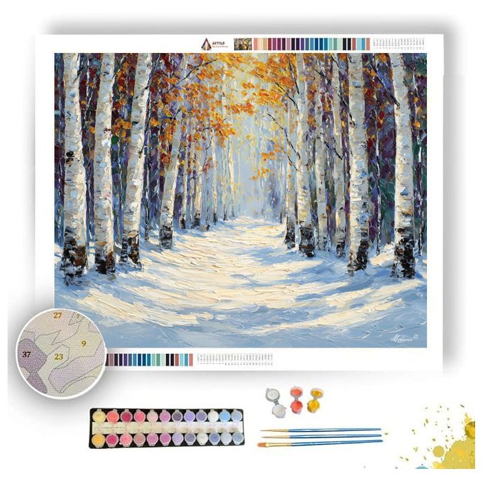 BIRCHWOOD SNOW TRAIL - Paint by Numbers Full Kit