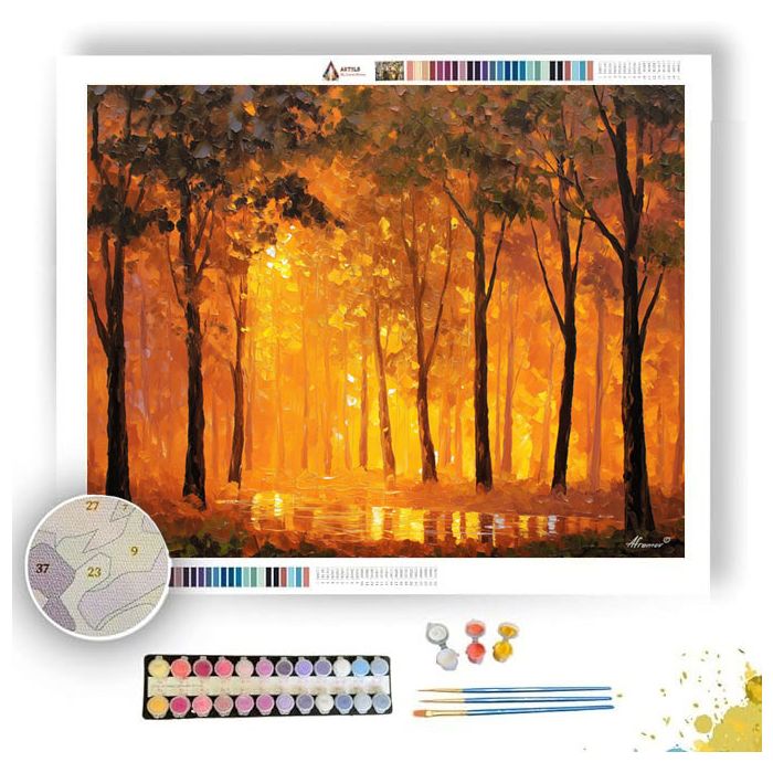 ORANGE RAINLIGHT FOREST - Paint by Numbers Full Kit