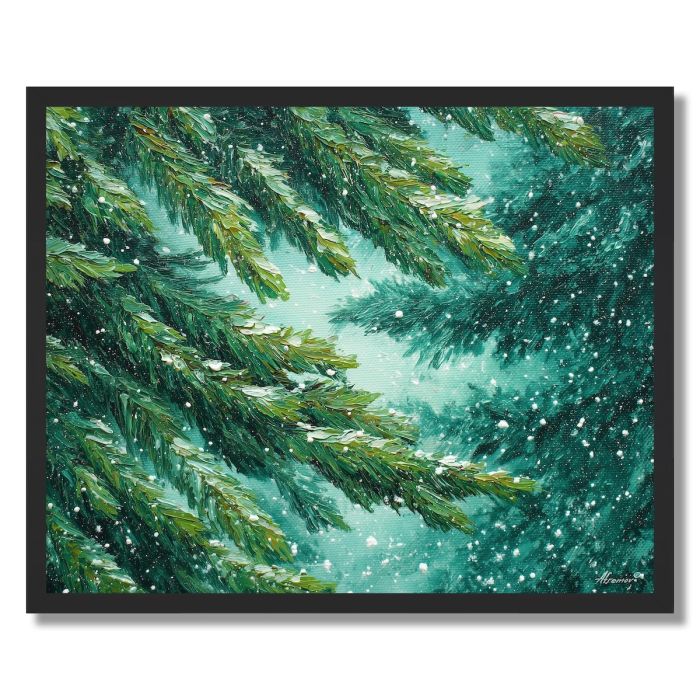 EVERGREEN SNOWFALL - FRAMED