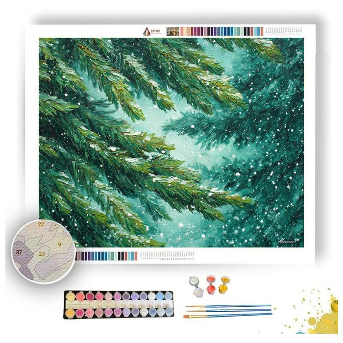 EVERGREEN SNOWFALL - Paint by Numbers Full Kit