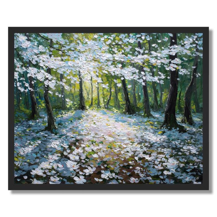 FOREST OF SNOWY PETALS - FRAMED